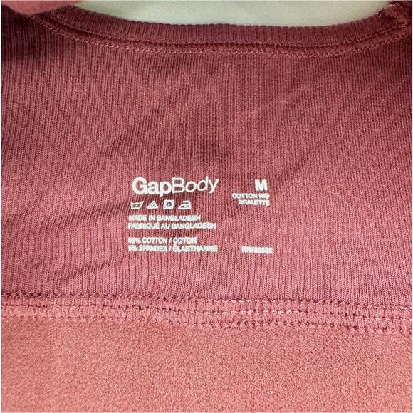 Gap Body Bralette Womens Medium Red Cotton Rib Lounge Athleisure Comfy Stretch - Picture 6 of 10